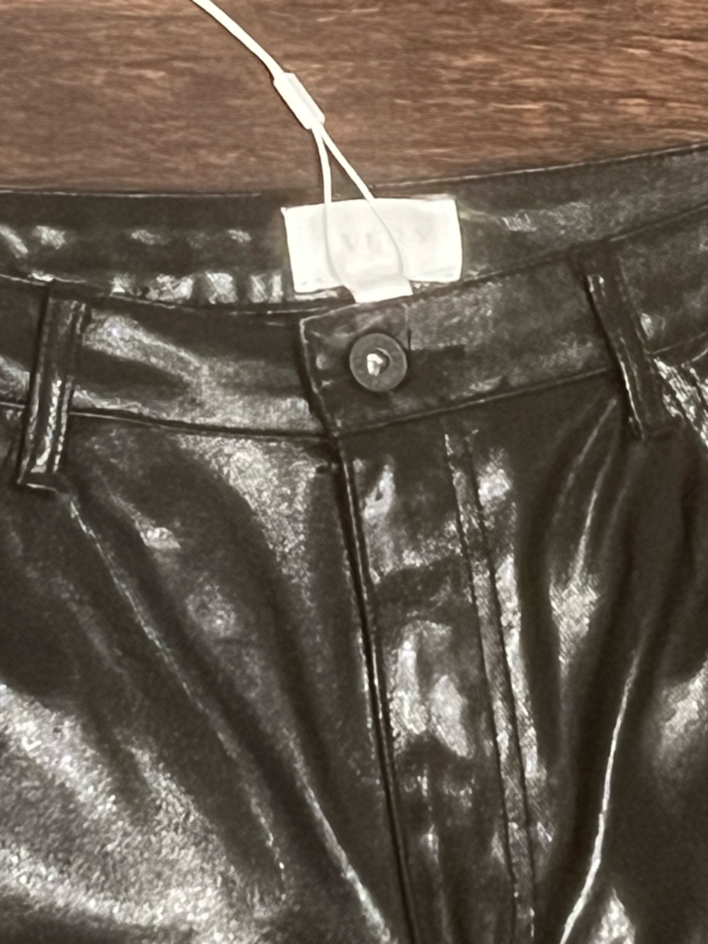 ๐ค NWT Everly Faux Leather Wide Leg Pants Size 12 | Glossy Black - Picture 8 of 9